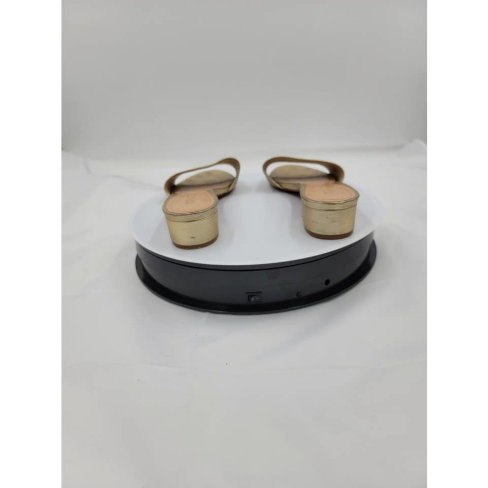 Schultz Gold Low Heel Slip-On Mules Slides 8.5 - image 5